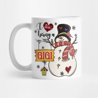 Grandma Gifts I Love Being A Gigi Snowman Matching Family Christmas Gifts Mug